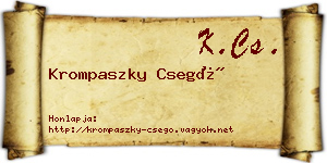 Krompaszky Csegő névjegykártya